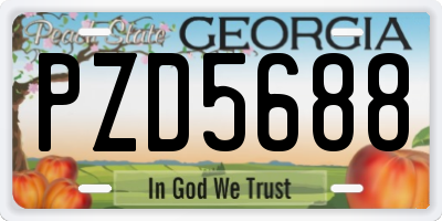 GA license plate PZD5688