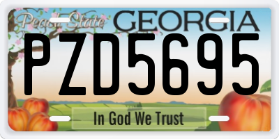 GA license plate PZD5695