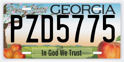 GA license plate PZD5775
