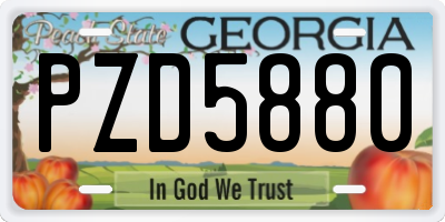 GA license plate PZD5880
