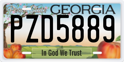 GA license plate PZD5889