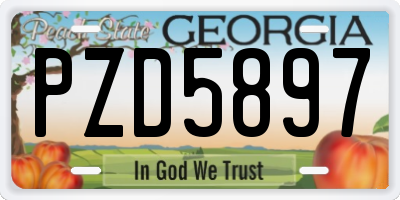 GA license plate PZD5897