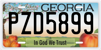 GA license plate PZD5899