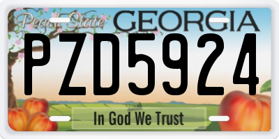 GA license plate PZD5924
