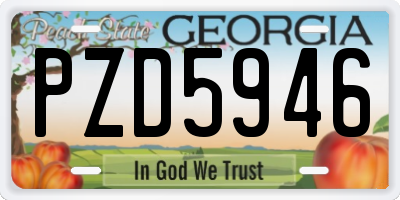 GA license plate PZD5946