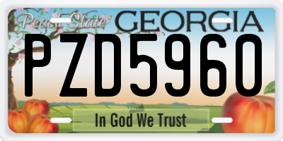 GA license plate PZD5960