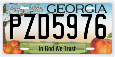 GA license plate PZD5976