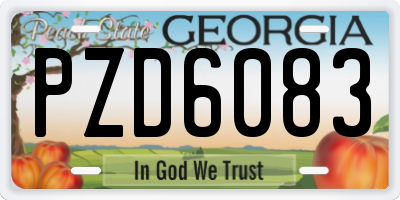 GA license plate PZD6083