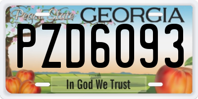 GA license plate PZD6093