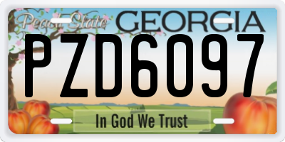 GA license plate PZD6097