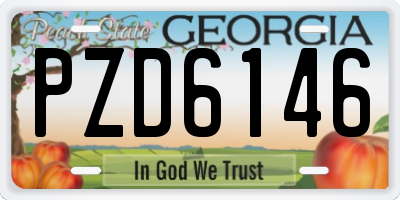GA license plate PZD6146