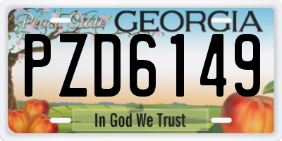 GA license plate PZD6149