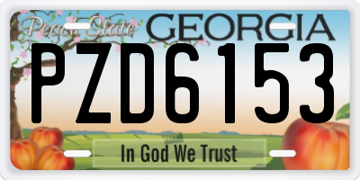 GA license plate PZD6153