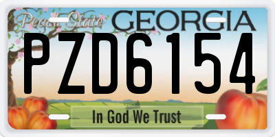 GA license plate PZD6154