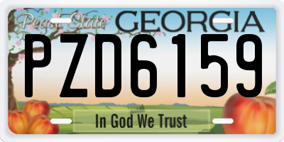 GA license plate PZD6159