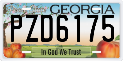 GA license plate PZD6175