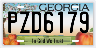 GA license plate PZD6179