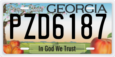 GA license plate PZD6187