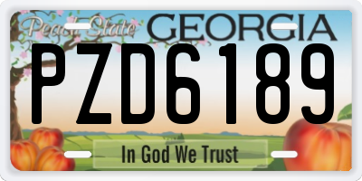GA license plate PZD6189