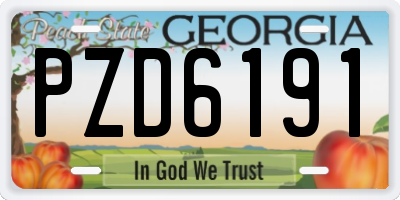 GA license plate PZD6191