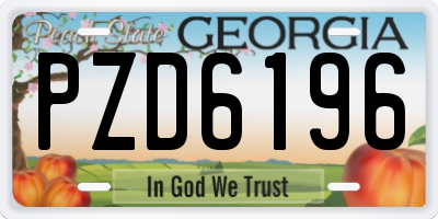 GA license plate PZD6196