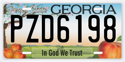 GA license plate PZD6198
