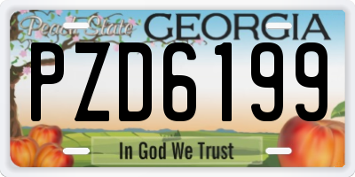 GA license plate PZD6199
