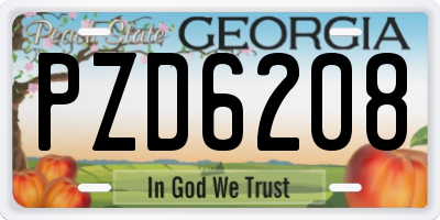 GA license plate PZD6208