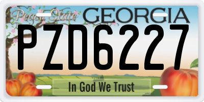 GA license plate PZD6227