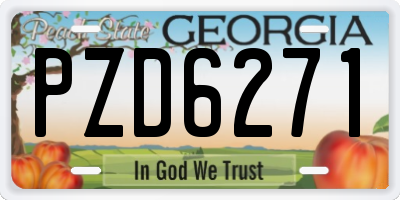 GA license plate PZD6271