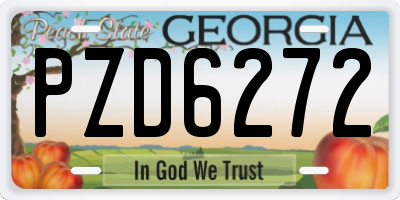 GA license plate PZD6272