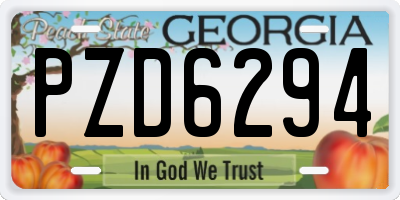GA license plate PZD6294