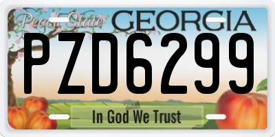 GA license plate PZD6299