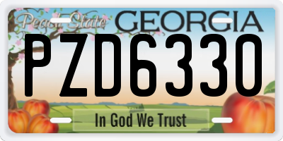 GA license plate PZD6330