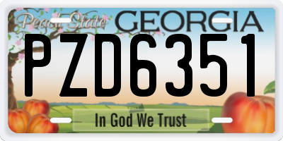 GA license plate PZD6351