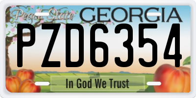 GA license plate PZD6354