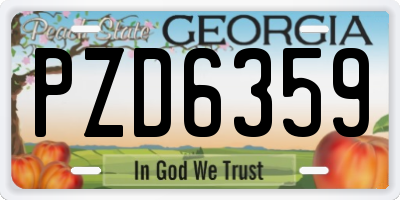 GA license plate PZD6359