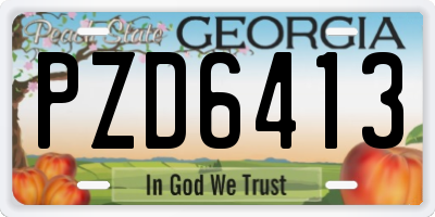 GA license plate PZD6413