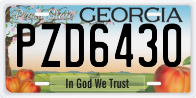 GA license plate PZD6430