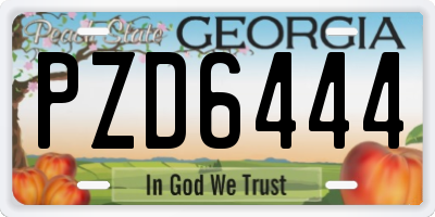 GA license plate PZD6444