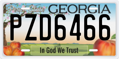 GA license plate PZD6466