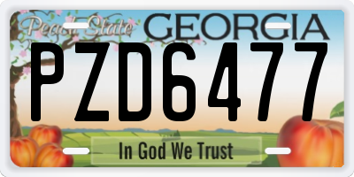 GA license plate PZD6477