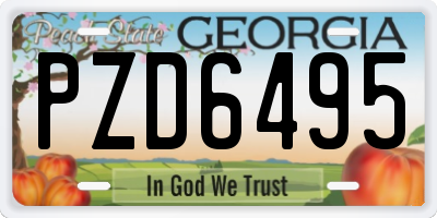 GA license plate PZD6495
