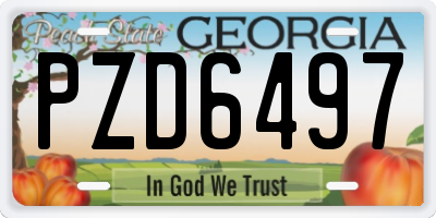 GA license plate PZD6497
