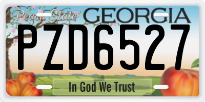 GA license plate PZD6527
