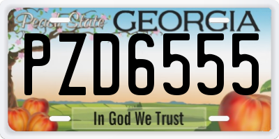 GA license plate PZD6555