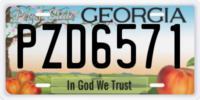 GA license plate PZD6571