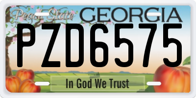GA license plate PZD6575