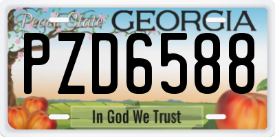 GA license plate PZD6588