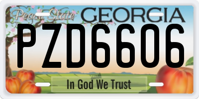 GA license plate PZD6606